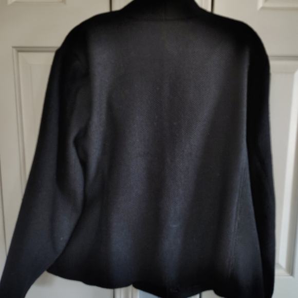 Eileen Fisher Black Honeycomb Textured Jacket 1X - Picture 8 of 15